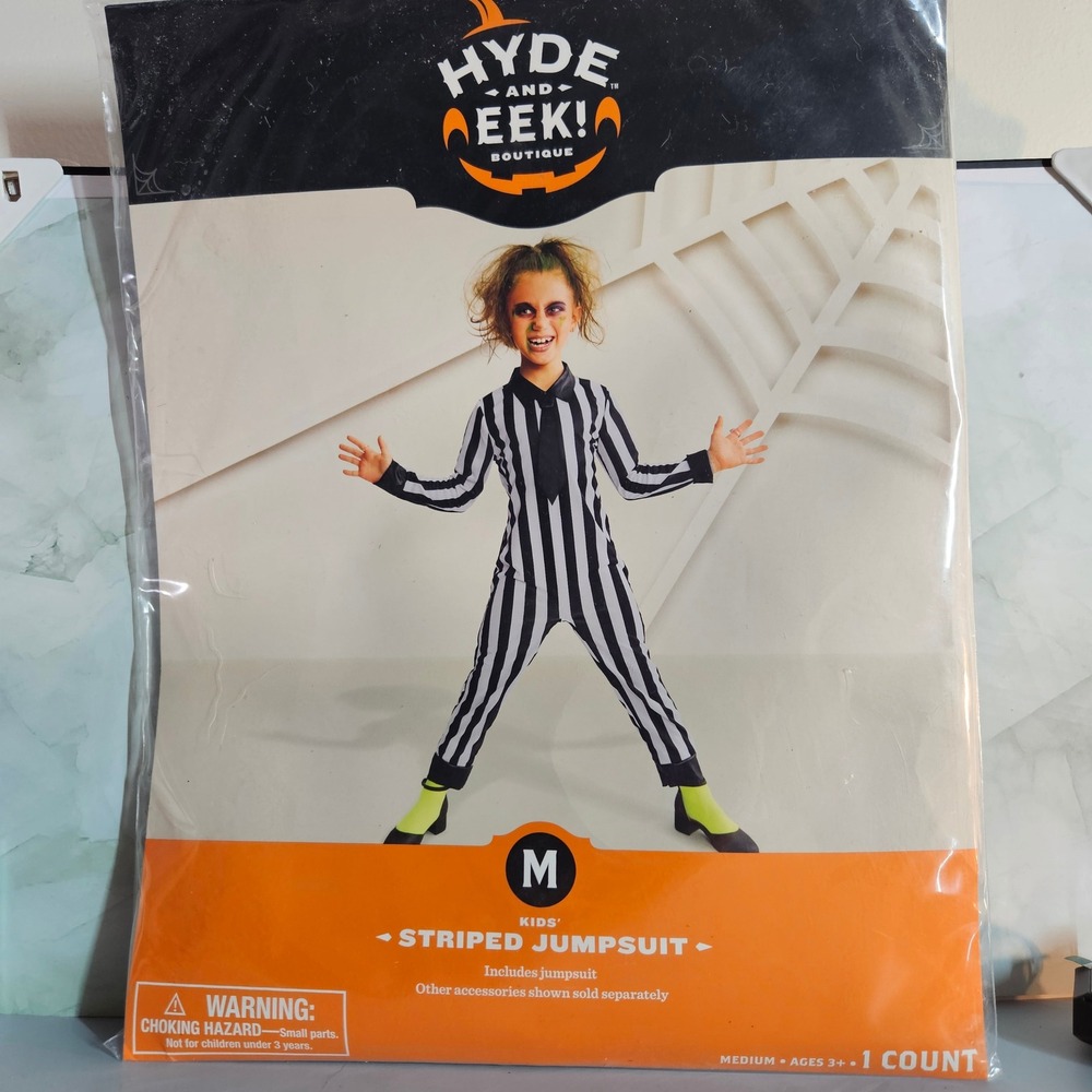 Hyde and Eek! Striped Jumpsuit Halloween‎ Costume Kids Medium